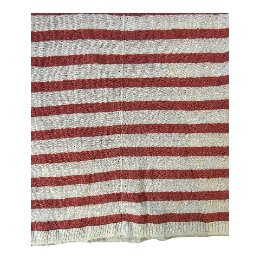 Rag & Bone Linen Striped Pullover Top Womens Medium White Red Stripe Soft